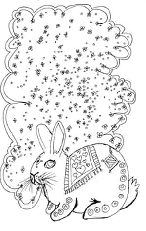 Rabbit_with_ Dandelion_ Coloring_ Page PNG image with transparent background
