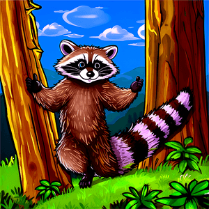 Raccoon Climbing Tree PNG 67 PNG