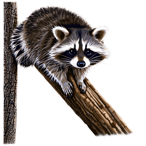 Raccoon Climbing Tree PNG fnu PNG