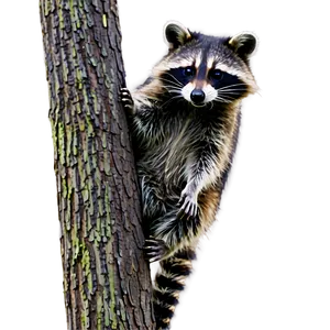 Raccoon Climbing Tree Png Mhj27 PNG Image