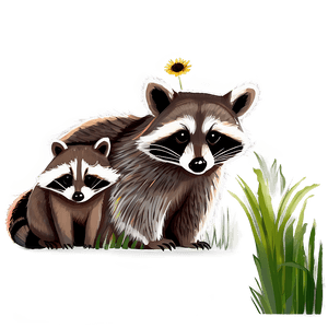 Raccoon Family Illustration PNG jjy11 PNG image with transparent background