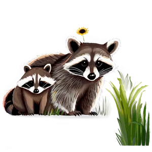 Raccoon Family Illustration Png Jjy11 PNG Image