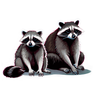 Raccoon Family Illustration PNG riv80 PNG image with transparent background