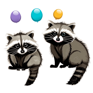 Raccoon Family Illustration PNG xud PNG image with transparent background