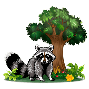 Raccoon in Forest Background PNG 62 PNG image with transparent background