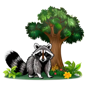 Raccoon In Forest Background Png 62 PNG Image