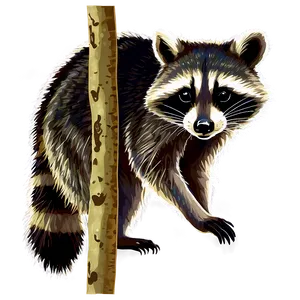 Raccoon In Forest Background Png Tew PNG Image