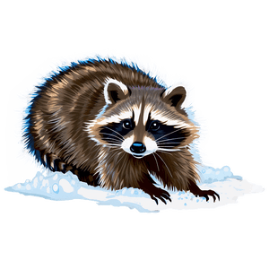 Raccoon in Snow PNG 05242024 PNG
