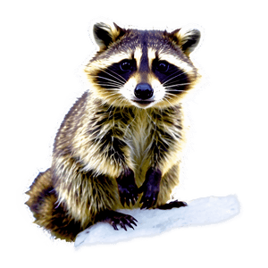 Raccoon in Snow PNG kbm11 PNG