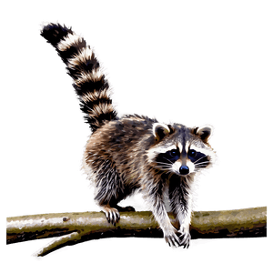 Raccoon on Branch PNG qda PNG