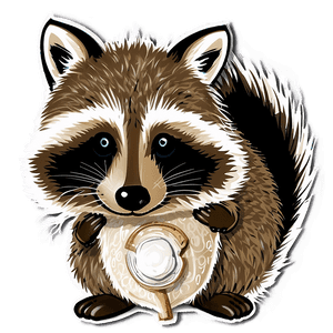 Raccoon with Acorn PNG ynd PNG image with transparent background