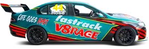 Race Car Number44 Fastrack V8 Racing PNG Image