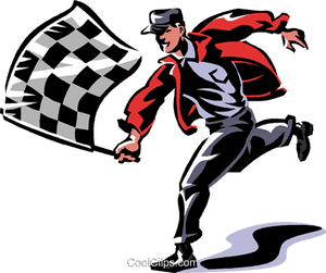 Man With A Checkered Flag Royalty Free Vector Clip - Checkered Flag Vector Png Free PNG with transparent background