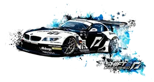 Racing_ Game_ Car_ Artwork PNG Image