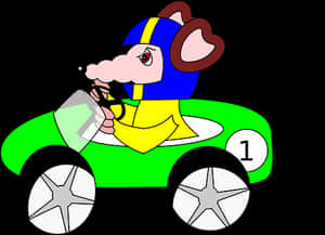 Racing Rat Cartoon PNG image with transparent background