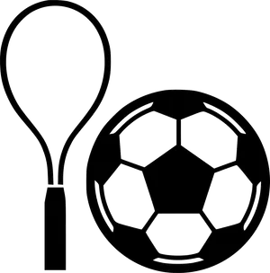 Racketand Soccer Ball Icon PNG Image