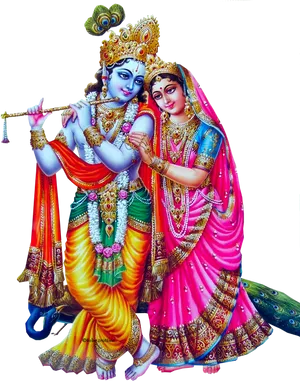 Radha Krishna Eternal Love PNG Image