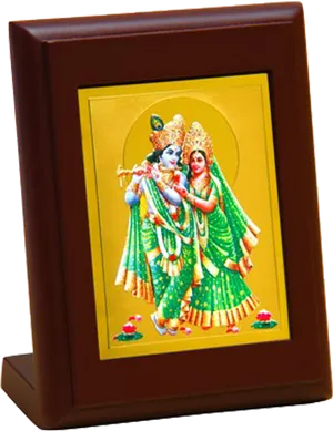 Radha Krishna Traditional Art Frame PNG Image