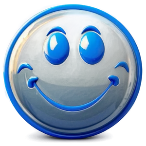 Radiant Blue Smiley Face Art Png Rey PNG Image