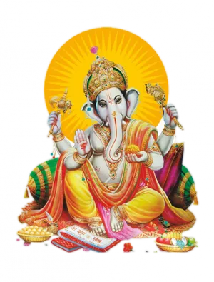 Radiant Lord Ganesha PNG Image