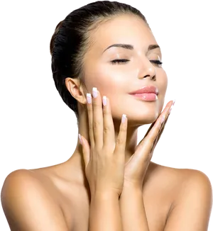 Radiant Skin Beauty Portrait PNG Image