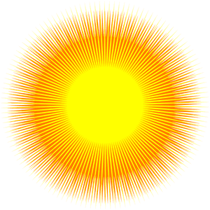 Radiant Sun Graphic PNG image with transparent background