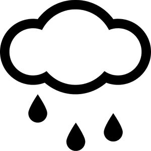 Rainy Weather Cloud - Cloud With Rain Clipart Black And White, HD Png Download PNG image with transparent background