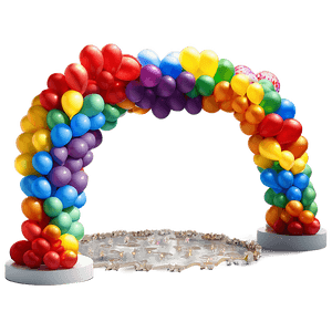 Rainbow Balloon Arch Setup PNG tvx34 PNG