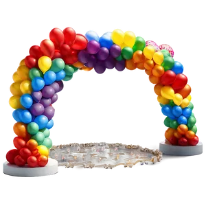 Rainbow Balloon Arch Setup Png Tvx34 PNG Image