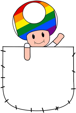 Rainbow Cap Smiling Cartoon Character PNG Image