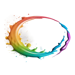 Rainbow Circle Ink Splash Png Knv45 PNG Image