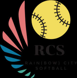Rainbow City Softball Logo PNG image with transparent background