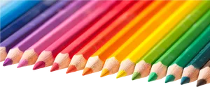 Rainbow Colored Pencils Array PNG Image