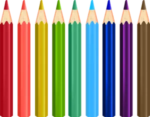 Rainbow Colored Pencils Array PNG Image