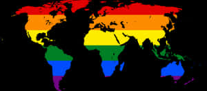 Rainbow Colored World Map PNG image with transparent background