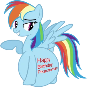 Rainbow Dash Birthday Greeting PNG Image