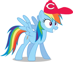 Rainbow Dash Cincinnati Reds Cap PNG Image