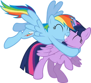 Rainbow Dash Twilight Sparkle Hug PNG Image