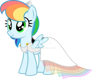 Rainbow Dash Wedding Dress PNG Image