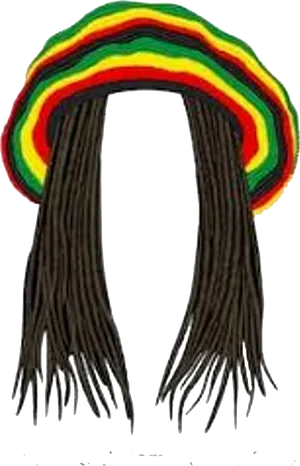 Rainbow Dreadlocks Hat PNG Image