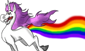 Rainbow Farting Unicorn PNG Image