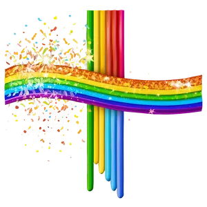 Rainbow Glitter Line Design Png 17 PNG Image