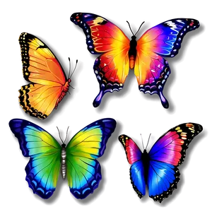 Rainbow Glow Butterfly Png Teo PNG Image