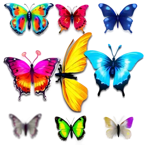 Rainbow Glow Butterfly Png Uam PNG Image