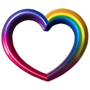 Rainbow Heart Frame Png 06252024 PNG Image