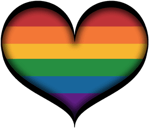 Large Gay Pride Heart In Lgbt Rainbow Colors With Black - Pride Lgbt Rainbow Colors, HD Png Download PNG image with transparent background