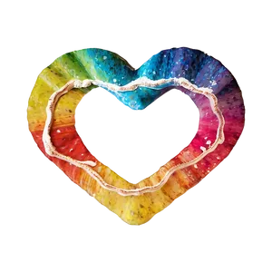 Rainbow Heart On Beach Png 06252024 PNG Image