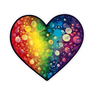 Rainbow Heart Sticker PNG nhu PNG with transparent background