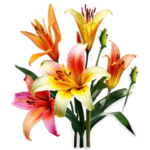 Rainbow Lilies Fantasy Png Bkh42 PNG Image