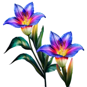 Rainbow Lilies Fantasy Png Lsb45 PNG Image